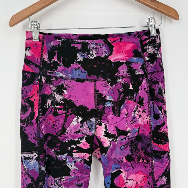 BSP Better Sports Performance Purple Floral Print Leggings - Size L