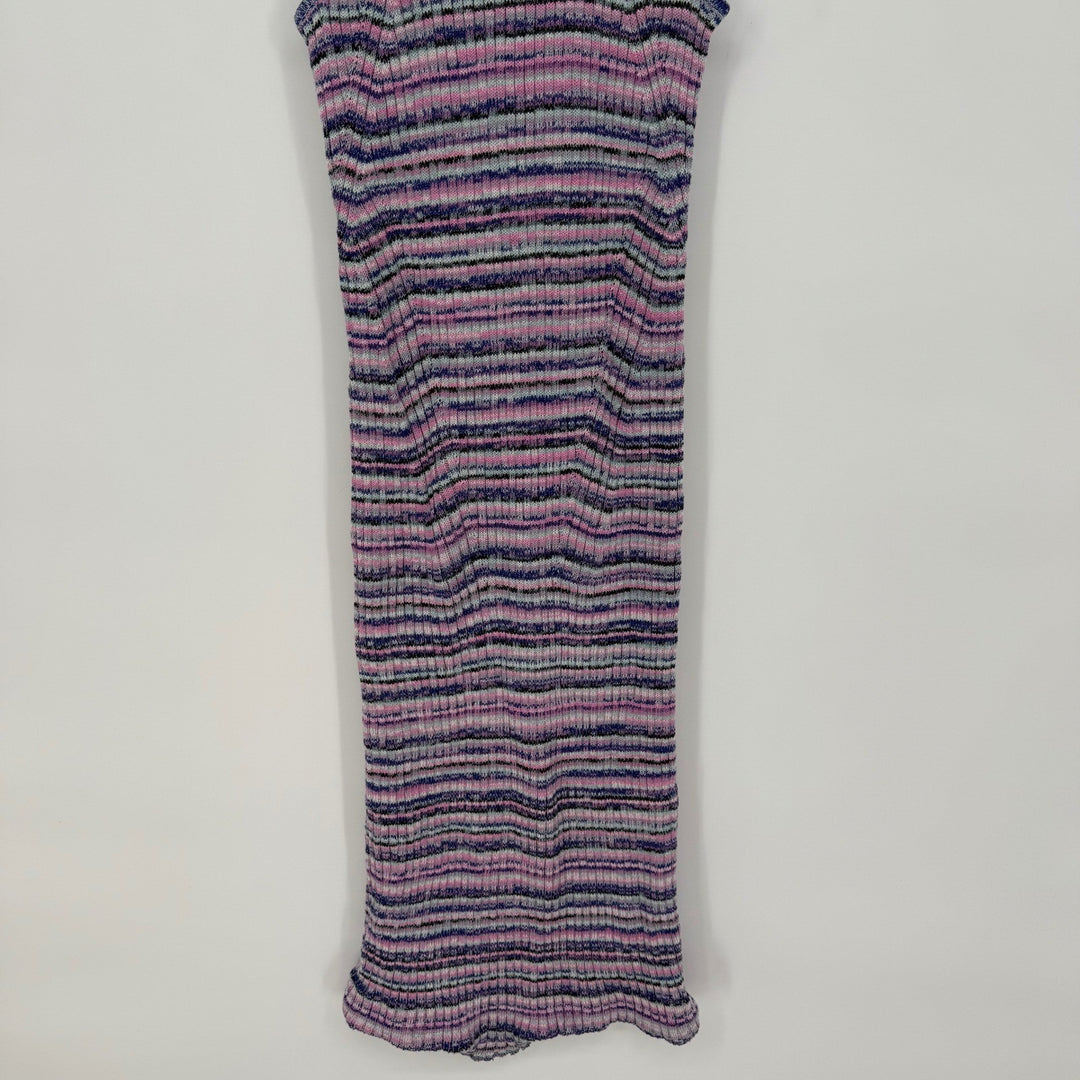 GAP Striped Ribbed Knit Sleeveless Midi Dress Keyhole Back XS