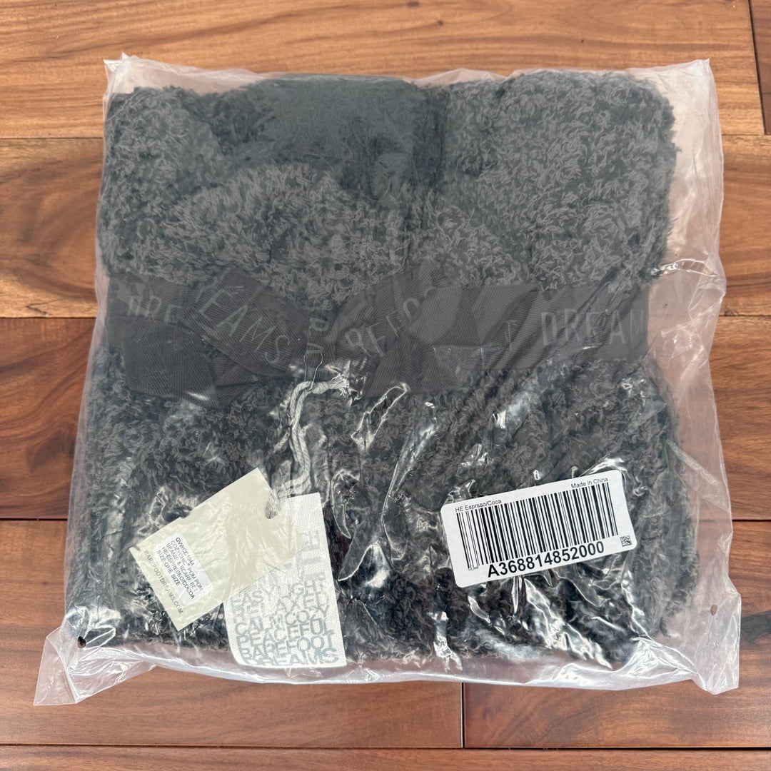 Barefoot Dreams CozyChic Pom Pom Beanie & Scarf Set Women Heather Espresso Cocoa