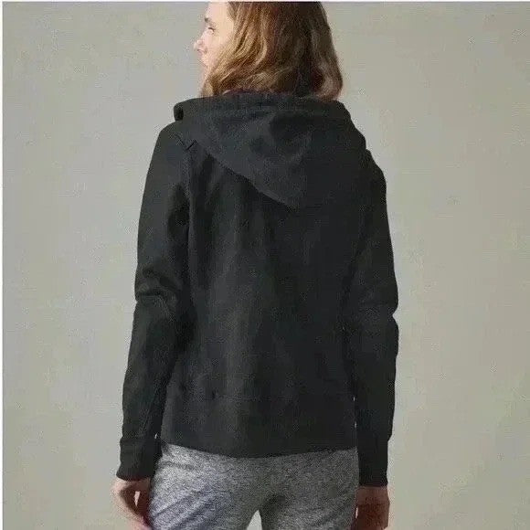 American Giant Women Black Cotton Full Zip Hoodie Sweatshirt Size M