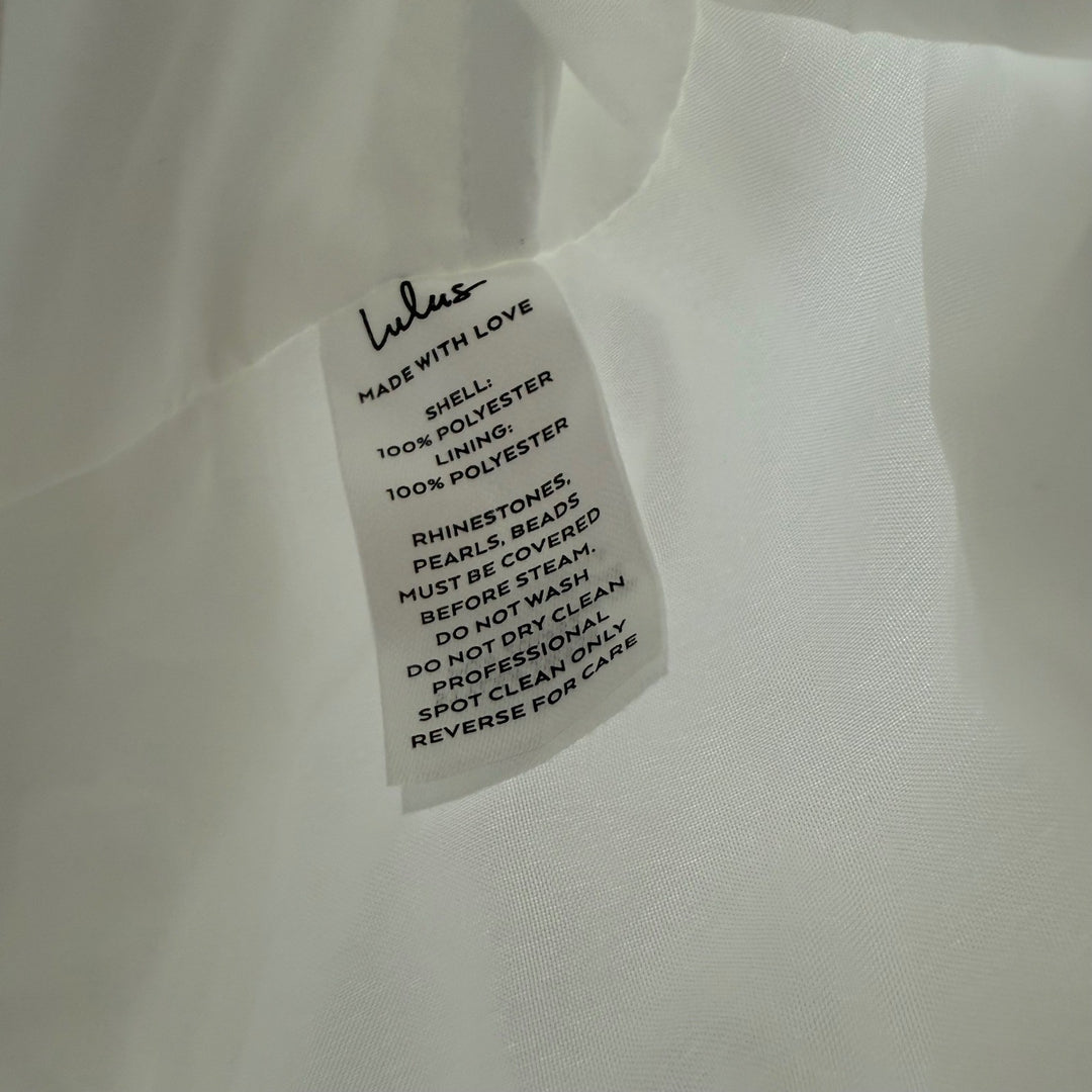 Lulus Lifetime of Love White Satin Strapless A-Line Gown Size 6