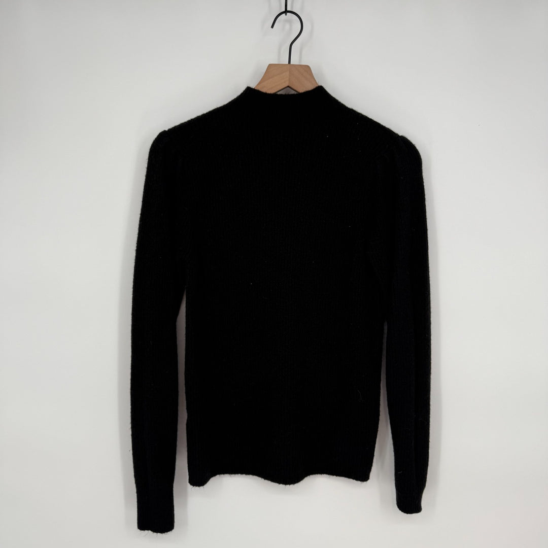Nordstrom Halogen Sweater Womens XS Black Acrylic Stretch Super Soft Mock Neck