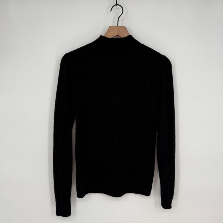 Nordstrom Halogen Sweater Womens XS Black Acrylic Stretch Super Soft Mock Neck