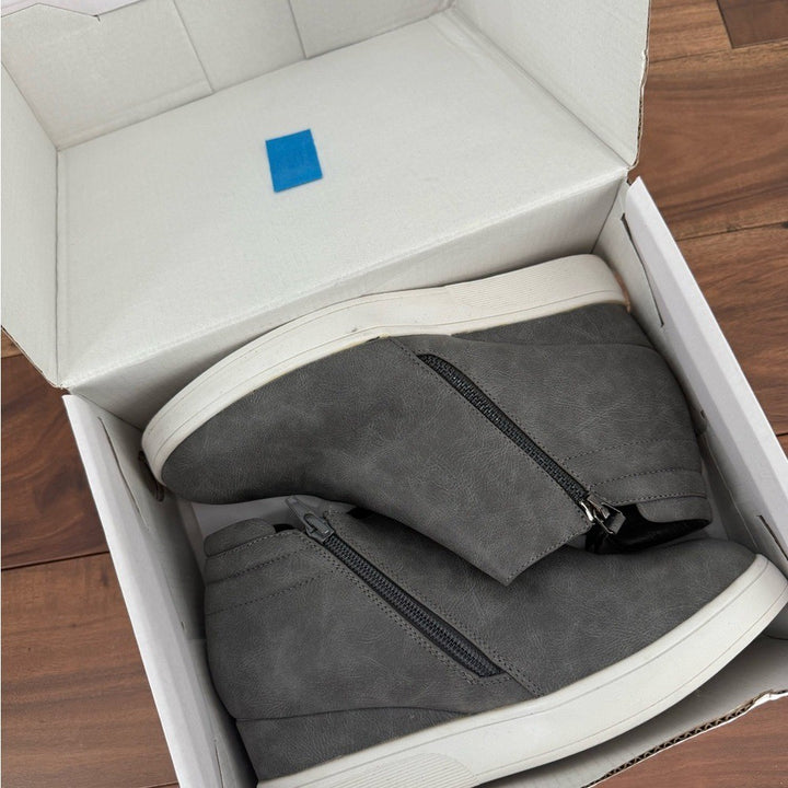 Dreams Pairs Women's Wedge Heel Ankle Boot Round Toe Size Zip Platforms Skeakers