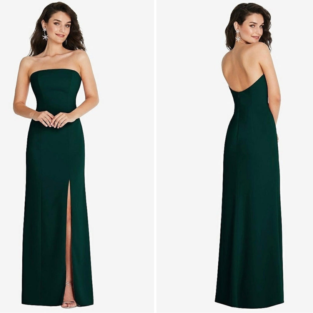 Thread Strapless Scoop Back Maxi Dress With Front Slit Size M