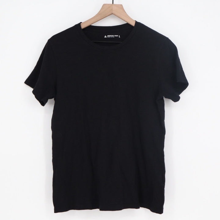 American Giant Black Crew Neck T Shirt Made in USA Size Large Mens Womens