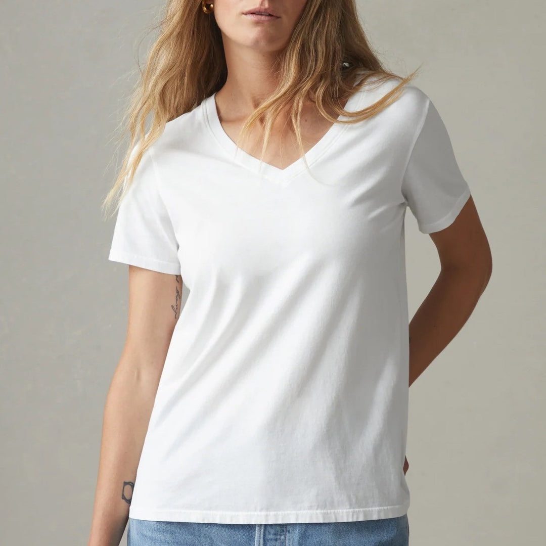 American Giant Women's Classic Cotton V-neck Tee Size S Made In USA