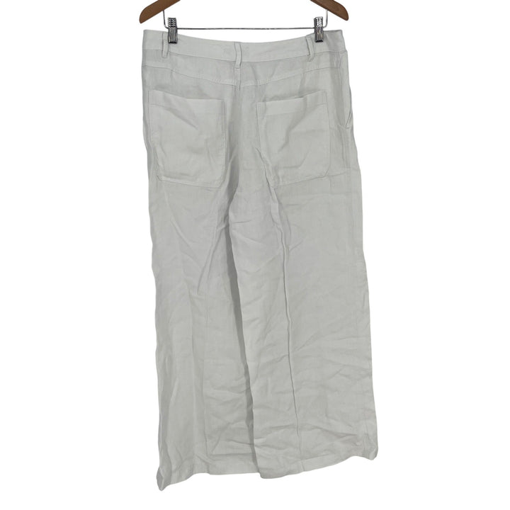 Madewell The Zoe Relaxed Wide Leg Linen Pants White Size 12