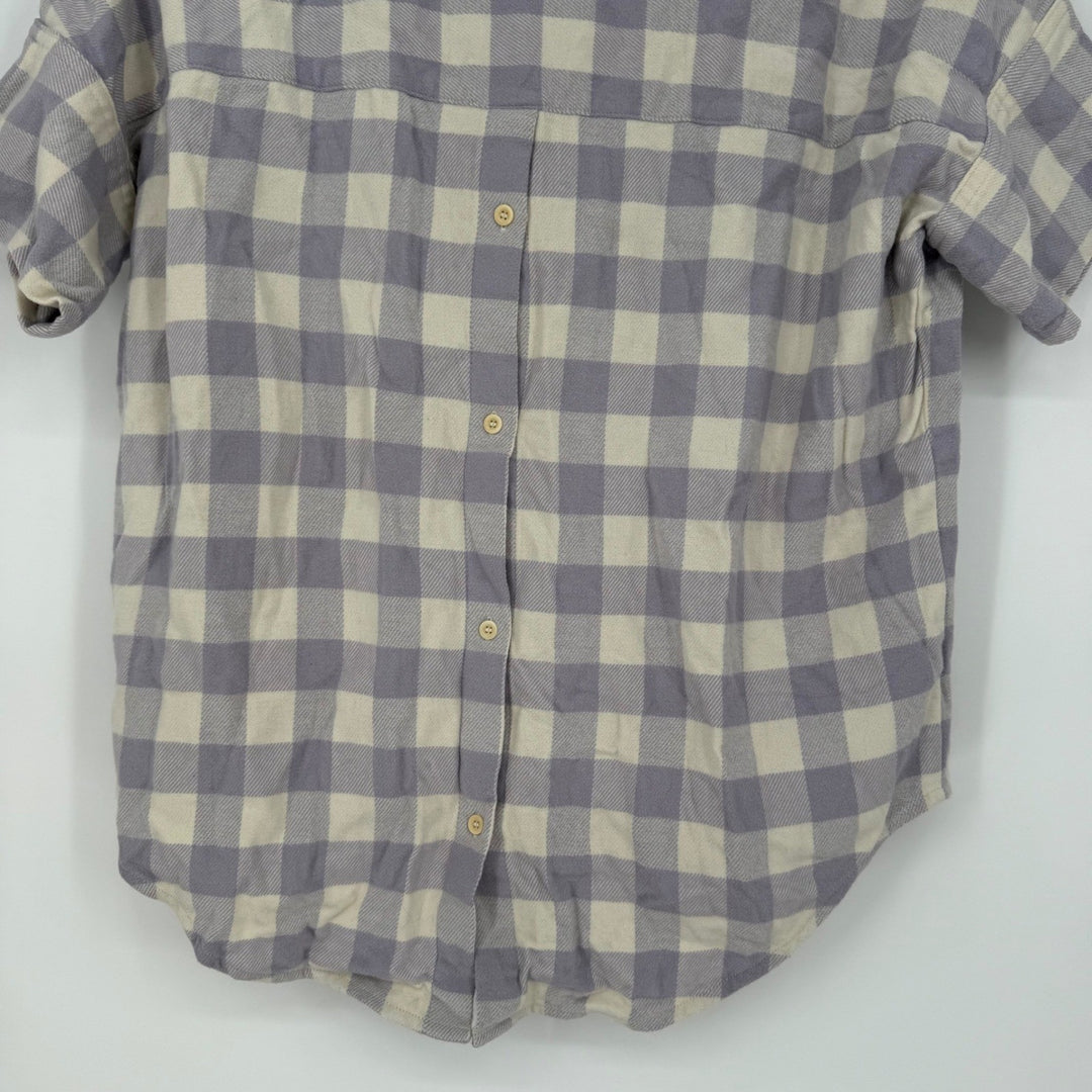 Madewell Flannel Courier Button-Back Shirt in Gingham Check Size XXS