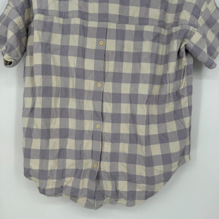 Madewell Flannel Courier Button-Back Shirt in Gingham Check Size XXS