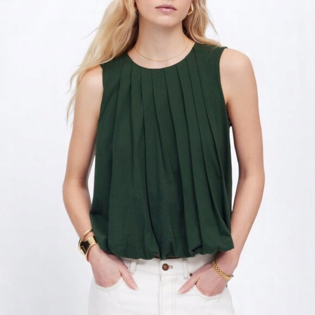 Madewell Sleeveless Crewneck Bubble Top Size M