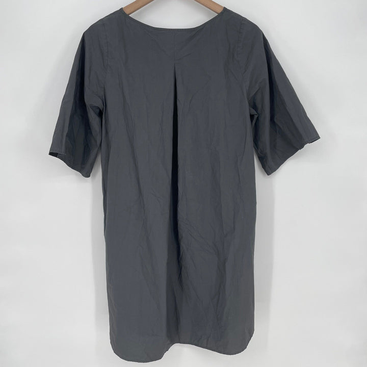 COS Gray Short Sleeve V-Neck Midi Dress Size 34 EUR