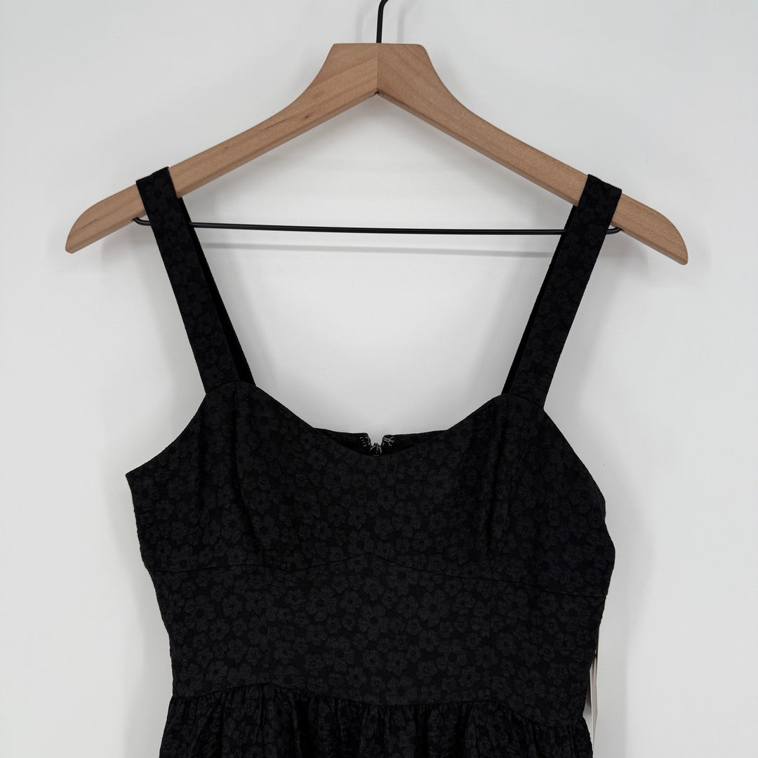 Chelsea 28 Black Textured Jacquard Tiered Midi Dress Size XS