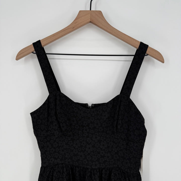 Chelsea 28 Black Textured Jacquard Tiered Midi Dress Size XS