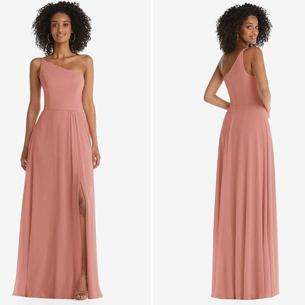 After Six One-Shoulder Chiffon Maxi Dress Size 2
