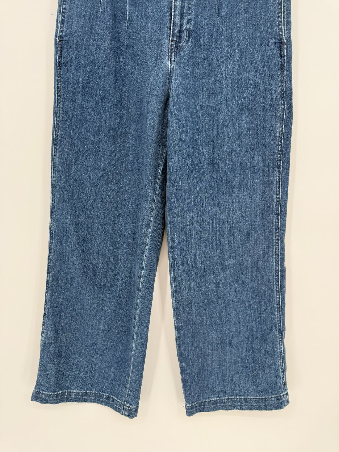 Madewell Jeans Womens 27 Blue Denim Pleated Cotton Stretch Pockets Wide Leg