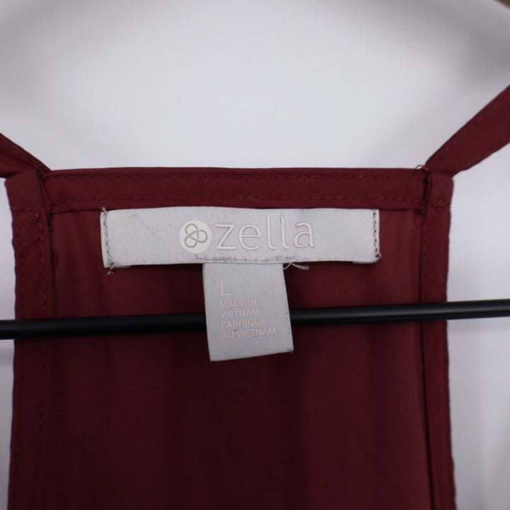 Zella Burgundy Racerback Drawstring Waist Maxi Dress Size L
