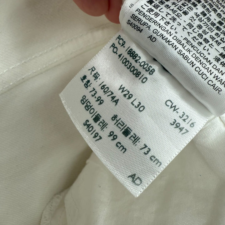 Levis 721 Jeans Womens 29 White Logo Denim High Rise Skinny Leg Cotton Stretch