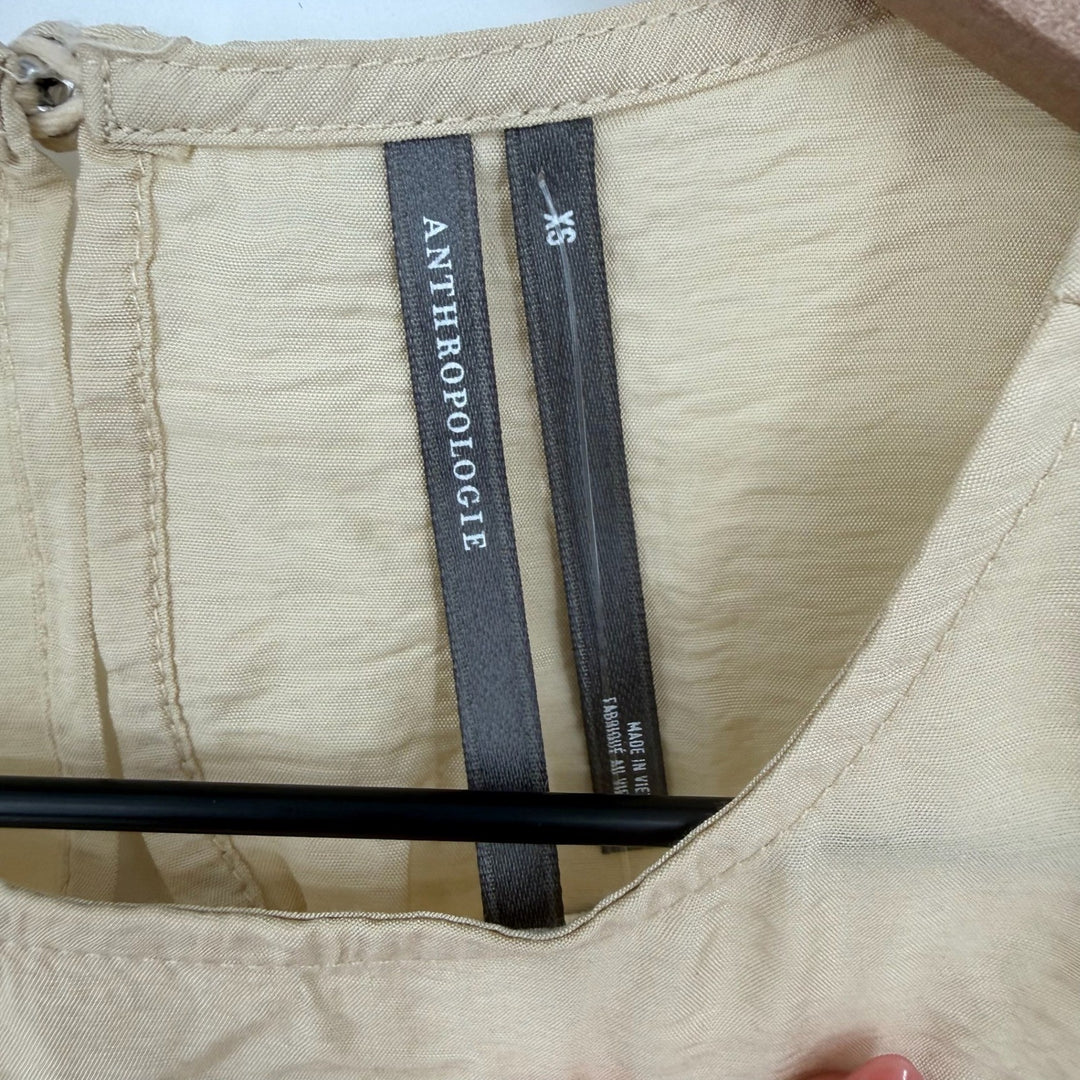 Anthropologie The Della Pleated-Waist Shell Top Size XS