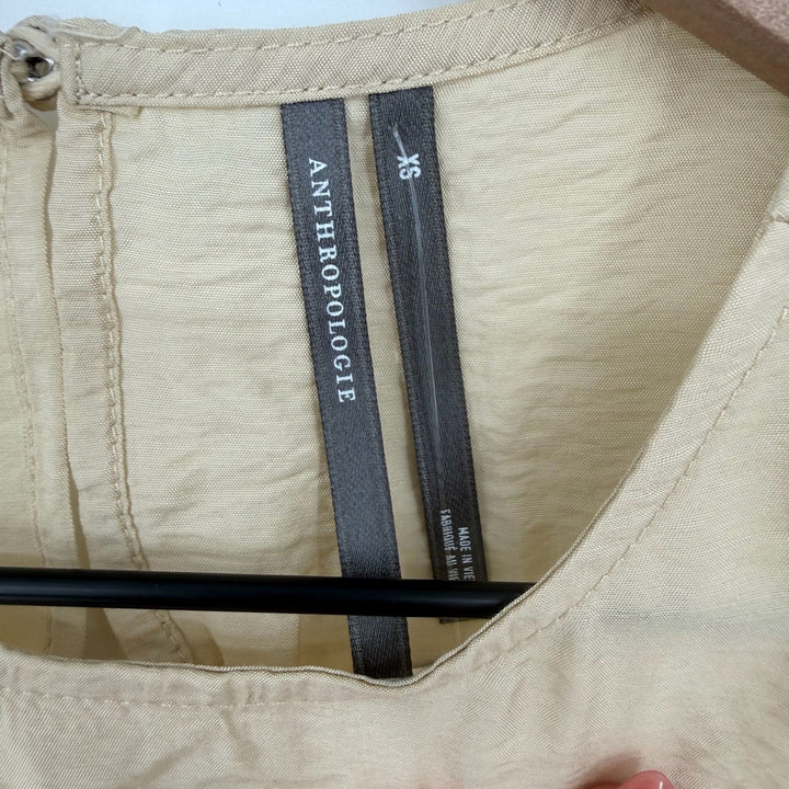 Anthropologie The Della Pleated-Waist Shell Top Size XS