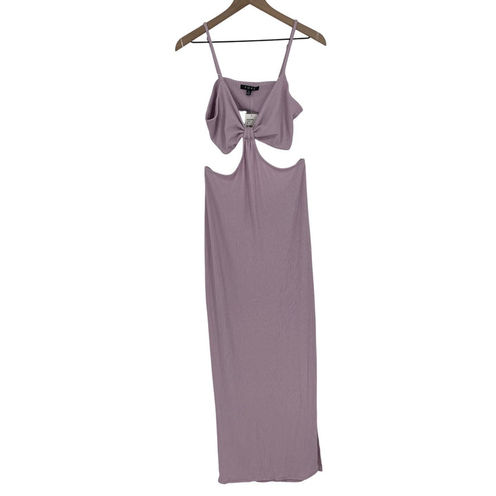 FORE Cut Out Twist Front Ribbed Maxi Dress Lilac XL