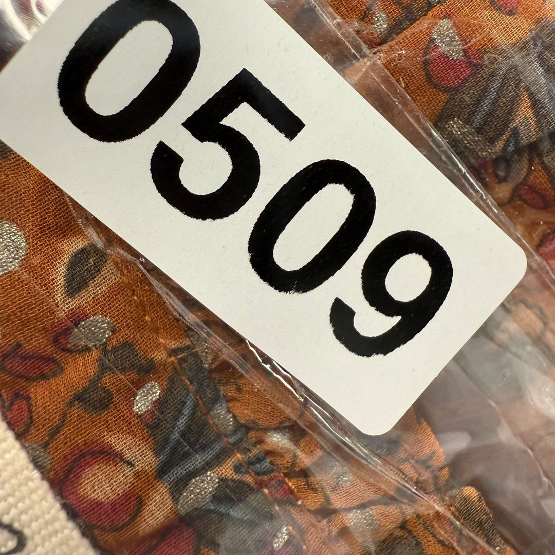 Elegia Floral Print Ruffle Neck Long Sleeve Blouse Top