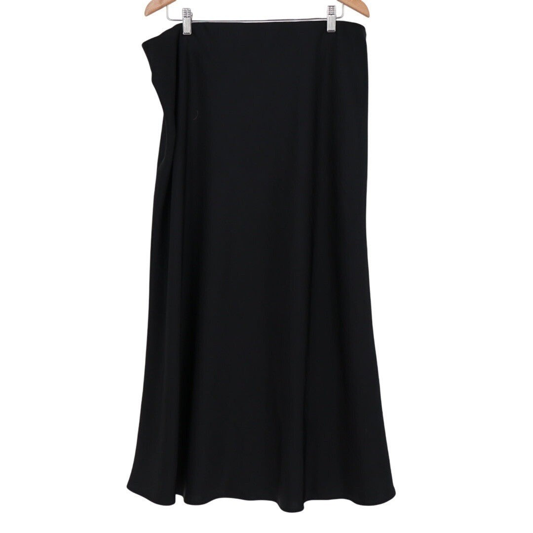 A New Day Black Maxi Skirt Elastic Waist Pull On Size XXL