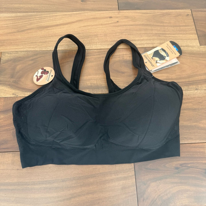 Shapermint Essentials Black Wireless Shaper Bra XL Daily Comfort Front Closure