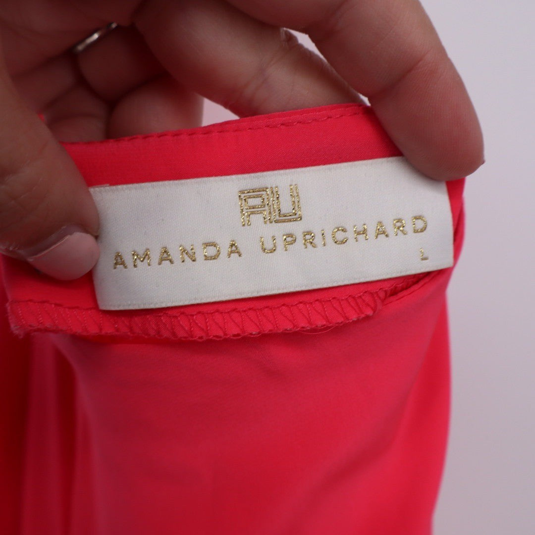 Amanda Uprichard Coral Silk Halterneck Slip Dress Size L