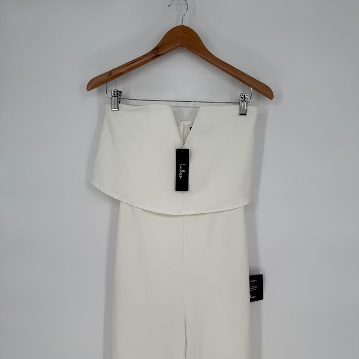 Lulus Power of Love White Strapless Jumpsuit Size S