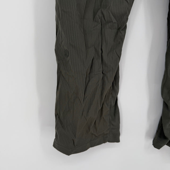 Lululemon Align Ribbed Jogger Pants Olive Green Size 4 Drawstring Pockets