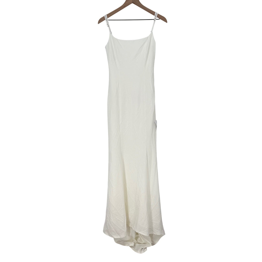 Lulus Blessed Romance White Sleeveless Button Back Mermaid Maxi Dress Size M