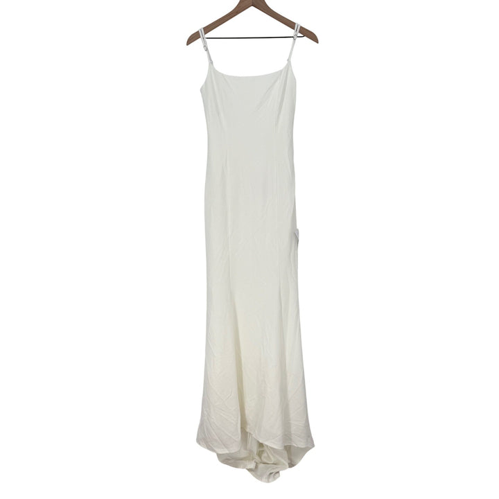 Lulus Blessed Romance White Sleeveless Button Back Mermaid Maxi Dress Size M
