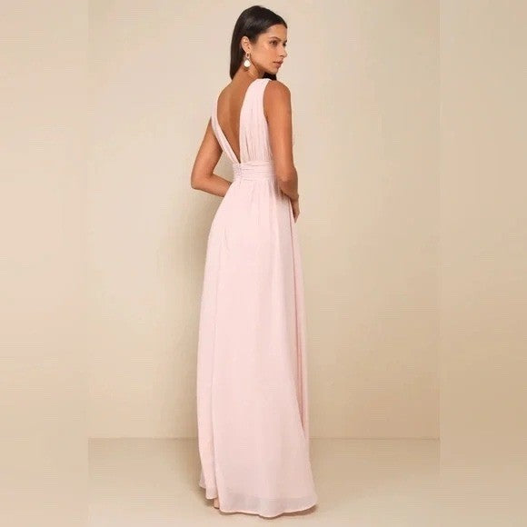 Lulus Heavenly Hues Blush Maxi Dress Size M
