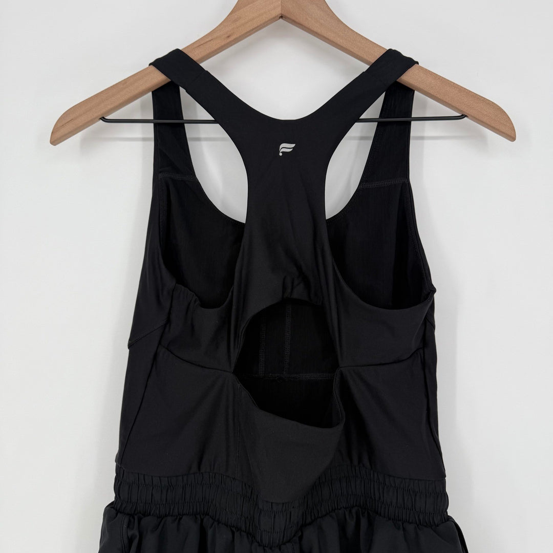 Fabletics Black Racerback Athletic Jumpsuit Romper Shorts Size M