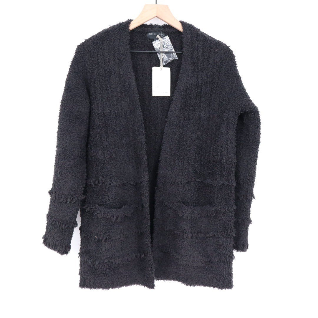 Barefoot Dreams CozyChic Boardwalk Cardigan Black XS Cozy Knit