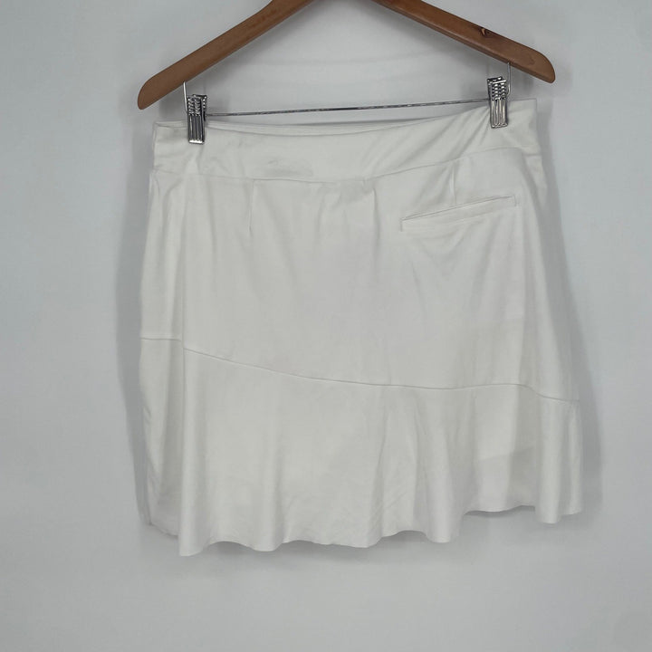 Greg Norman Womens White Golf Skort Crossover Flounce Pull On Size M