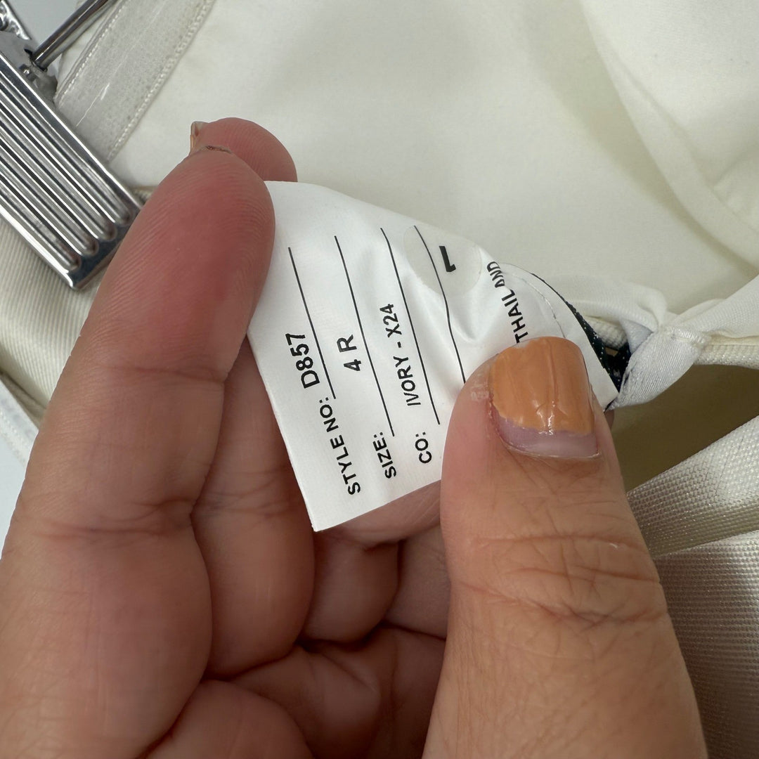 Alfred Sung Strapless Satin Column Mini Dress With Oversized Bow In Ivory Size 4