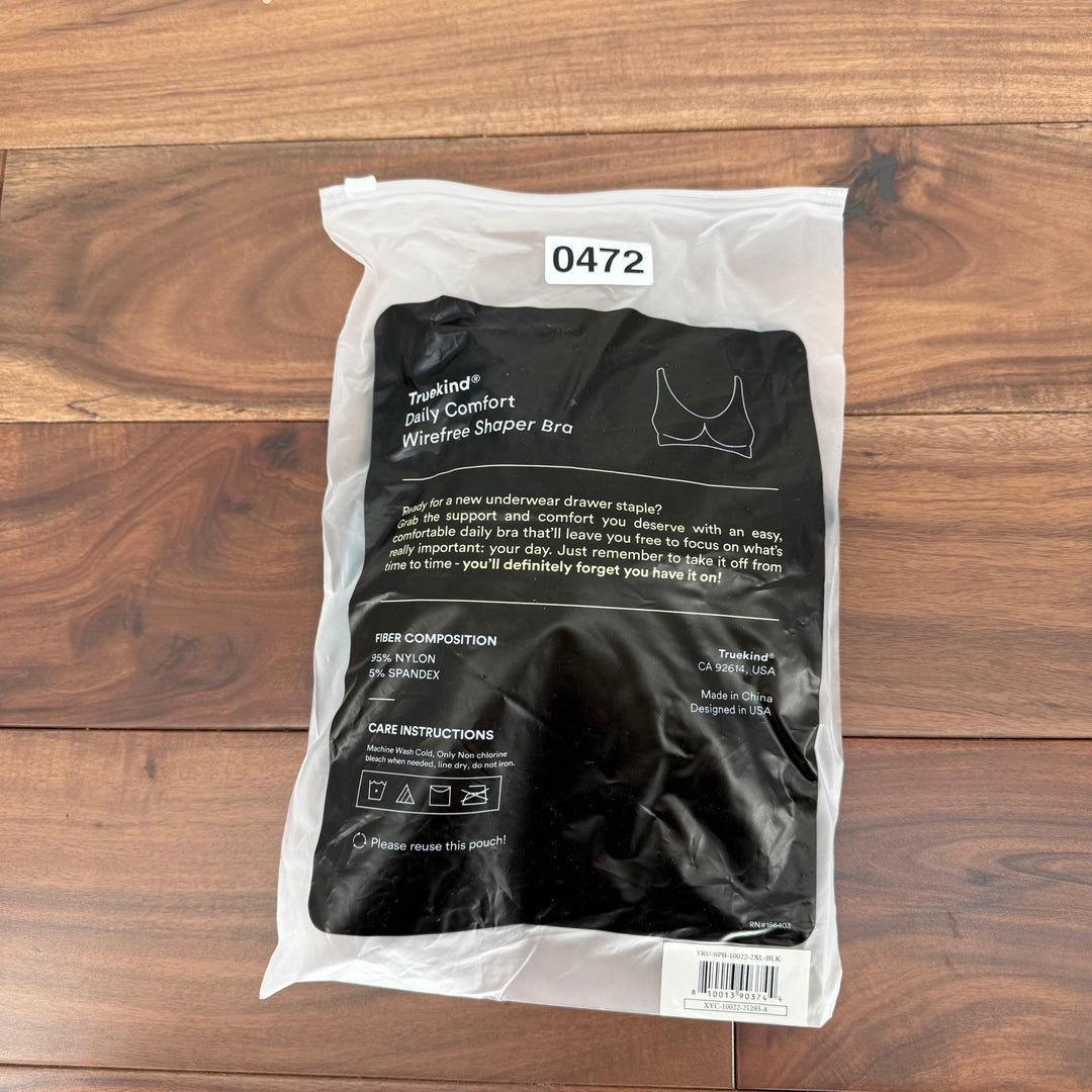 Truekind Daily Comfort Wirefree Shaper Bra Black Everyday Support