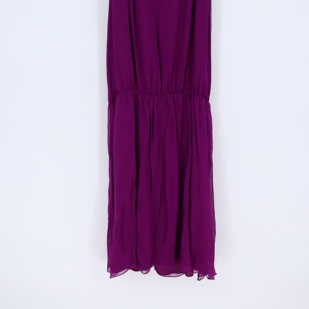 Alice + Olivia Purple Silk Blend Strappy Mini Dress Size M