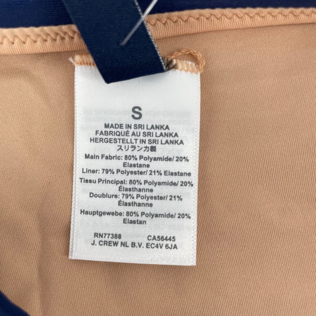 J Crew High Waist Bikini Bottoms Navy Blue Size S Style L5768 NWT