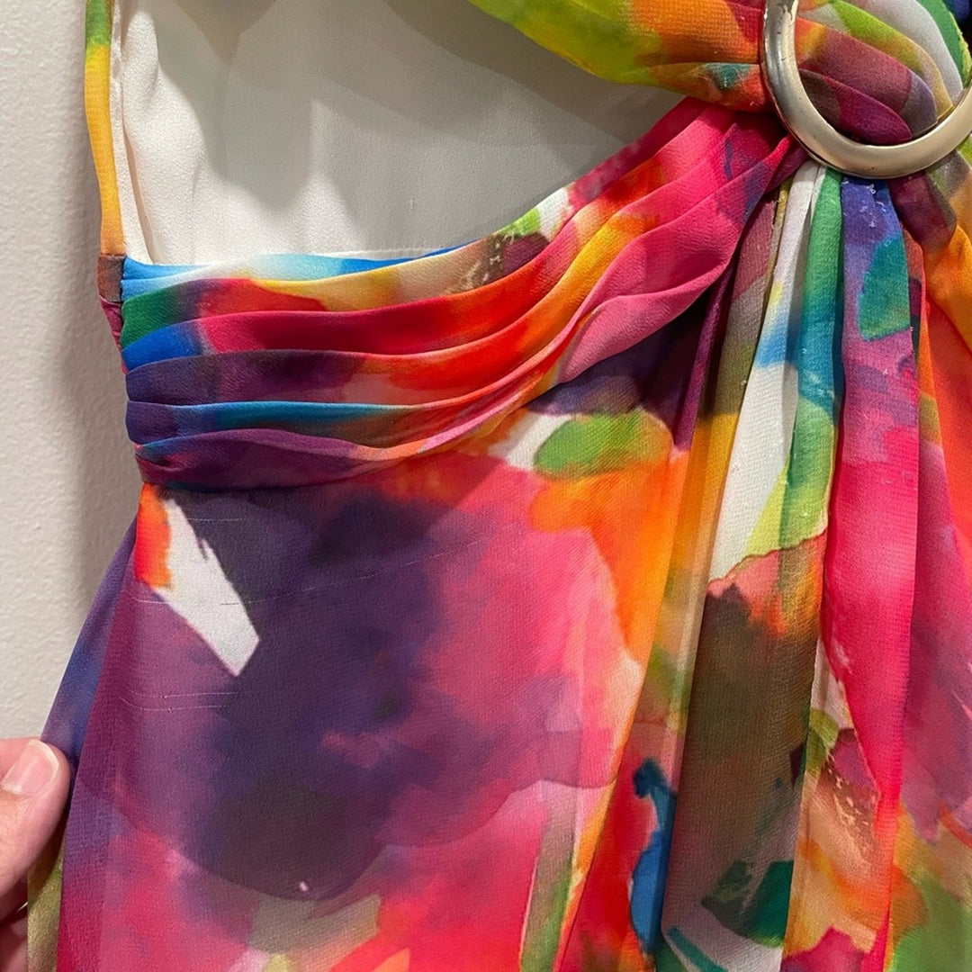 Liv Foster Floral Tie Dye Gown Size 6