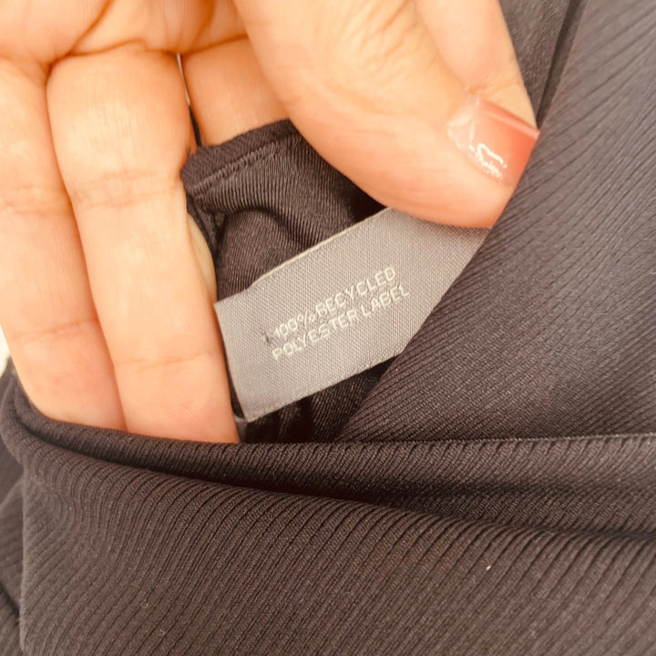 Sweaty Betty Black Ribbed Midi Tank Dress Made in Turkey Size 8 10