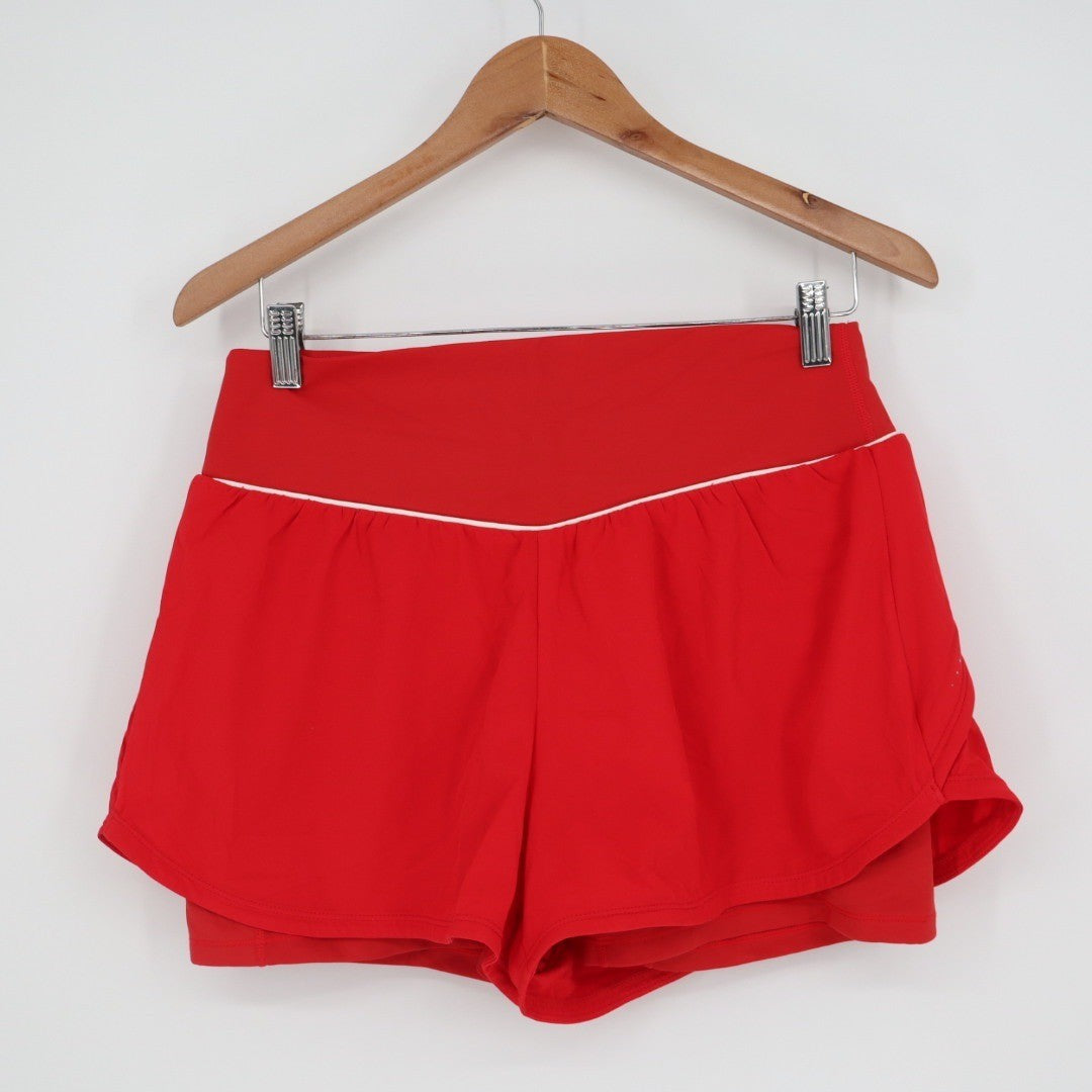 Halara Athleisure Red Double Layer Running Shorts Athletic Shorts L