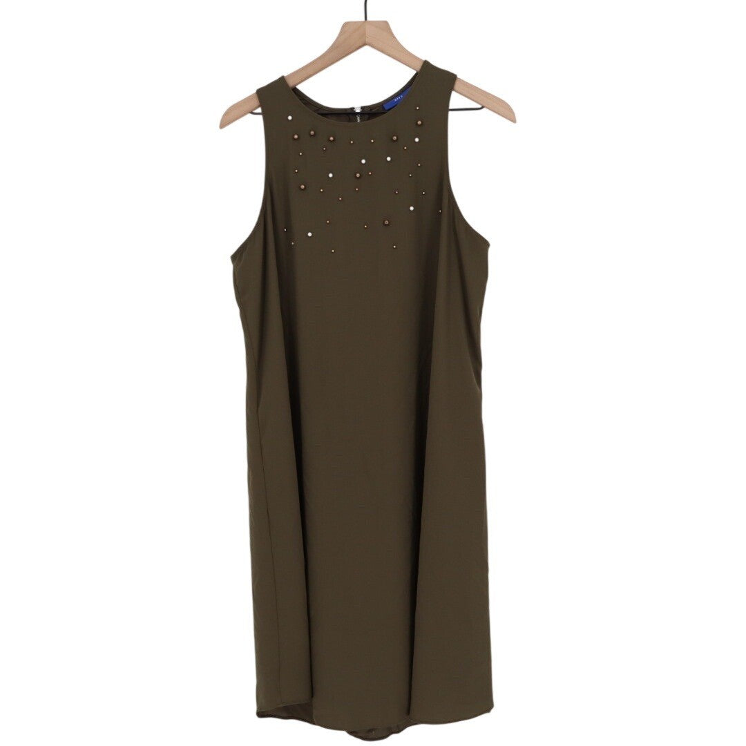 APT 9 Olive Green Beaded Sleeveless Shift Dress Size Large