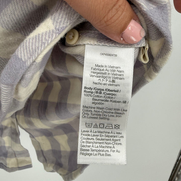 Madewell Flannel Courier Button-Back Shirt in Gingham Check Size XXS