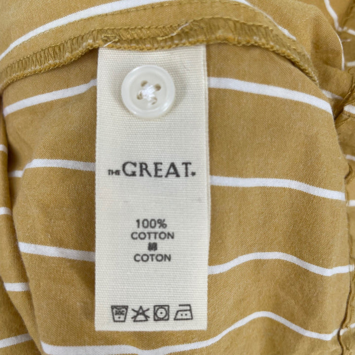 The Great Yellow Striped Smocked Midi Dress Size 3 Cotton Sun Dress