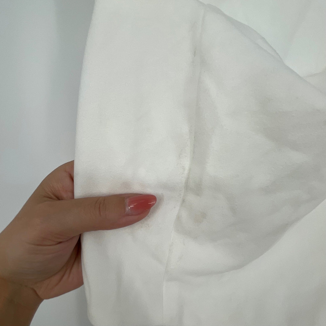 Lulus White Square Neck Cap Sleeve Cropped Top Size S