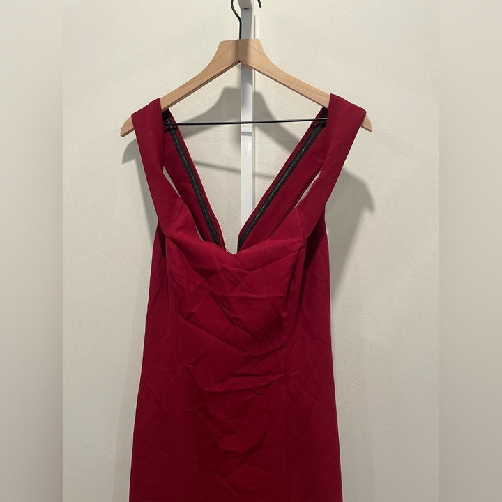 Dessy Collection Off-The-Shoulder Criss Cross Back Trumpet Gown Size 16