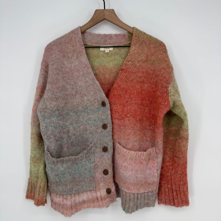 Elan Ombre Tie Dye Knit Cardigan Sweater Size S